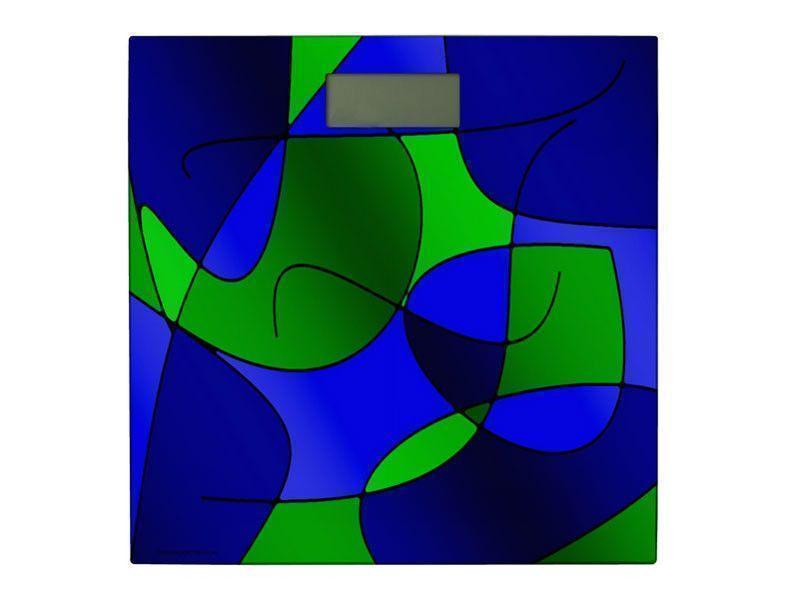 Bathroom Scales-ABSTRACT CURVES #1 Bathroom Scales-Blues &amp; Greens-from COLORADDICTED.COM-