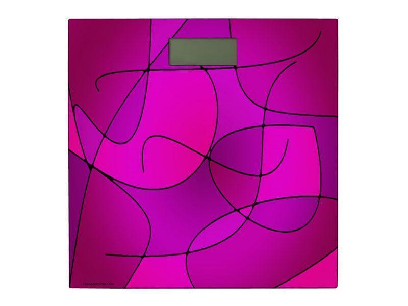 Bathroom Scales-ABSTRACT CURVES #1 Bathroom Scales-Purples, Fuchsias &amp; Magentas-from COLORADDICTED.COM-