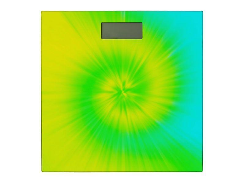 Bathroom Scales-TIE DYE Bathroom Scales-Yellows, Greens &amp; Turquoise-from COLORADDICTED.COM-