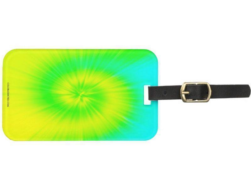 Luggage Tags-TIE DYE Luggage Tags-Yellows, Greens & Turquoise-from COLORADDICTED.COM-