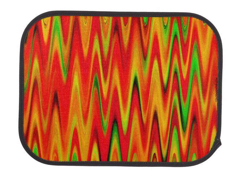 Car Mats-WAVY #1 Car Mats Sets-Reds &amp; Oranges &amp; Yellows &amp; Greens-from COLORADDICTED.COM-