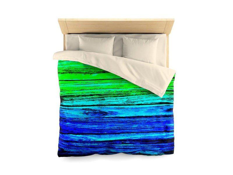 Duvet Covers-WOOD TEXTURES #1 Microfiber Duvet Covers-Blues & Greens-from COLORADDICTED.COM-82471225883090925062-