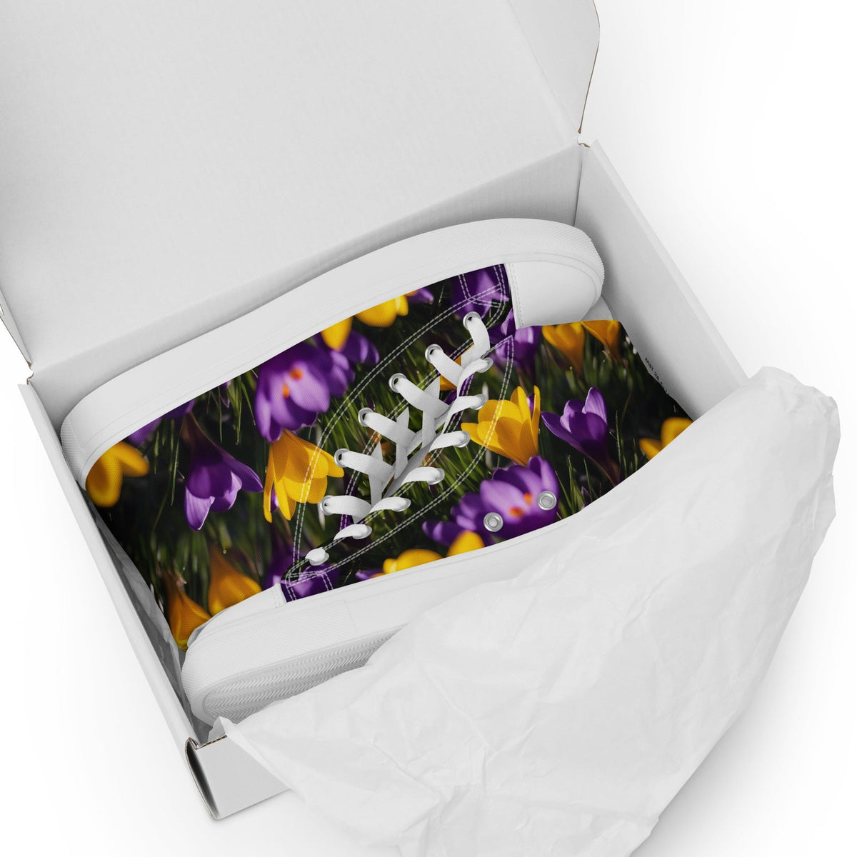 Women&#39;s &amp; Girls&#39; High-Top Sneakers-YELLOW &amp; PURPLE CROCUSES Women’s &amp; Girls&#39; High-Top Sneakers-from COLORADDICTED.COM-