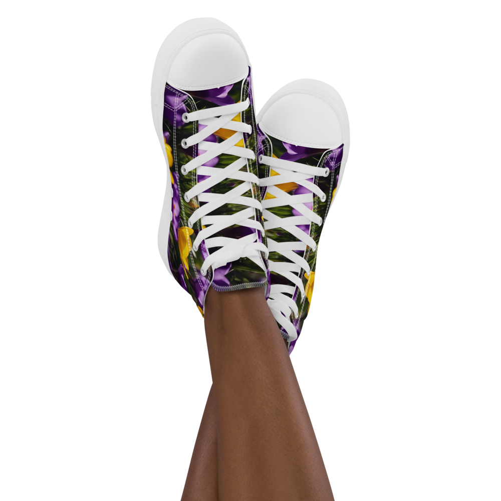 Women&#39;s &amp; Girls&#39; High-Top Sneakers-YELLOW &amp; PURPLE CROCUSES Women’s &amp; Girls&#39; High-Top Sneakers-from COLORADDICTED.COM-