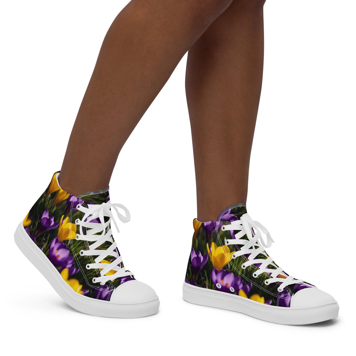 Women&#39;s &amp; Girls&#39; High-Top Sneakers-YELLOW &amp; PURPLE CROCUSES Women’s &amp; Girls&#39; High-Top Sneakers-from COLORADDICTED.COM-