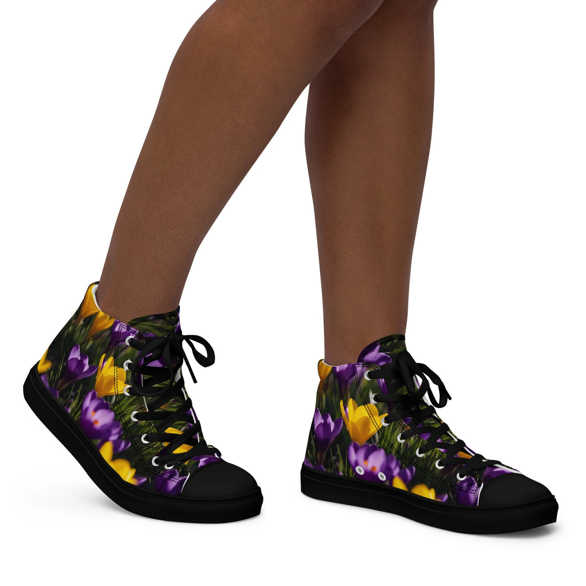 Women&#39;s &amp; Girls&#39; High-Top Sneakers-YELLOW &amp; PURPLE CROCUSES Women’s &amp; Girls&#39; High-Top Sneakers-from COLORADDICTED.COM-