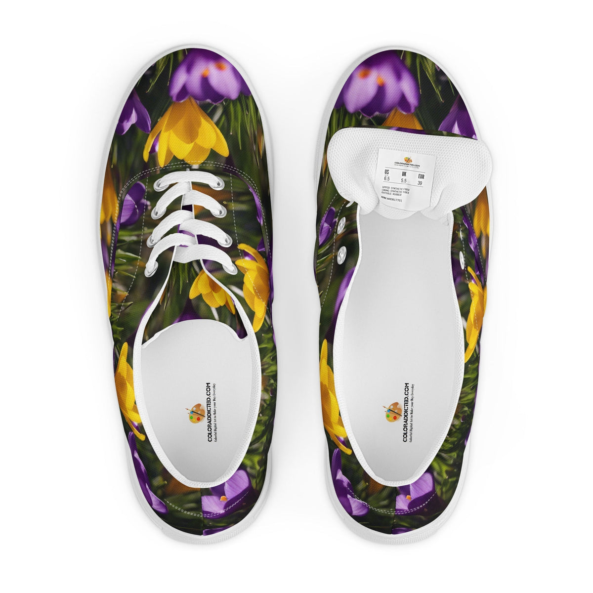 Women&#39;s &amp; Girls&#39; Low-Top Sneakers-YELLOW &amp; PURPLE CROCUSES Women’s &amp; Girls&#39; Low-Top Sneakers-from COLORADDICTED.COM-